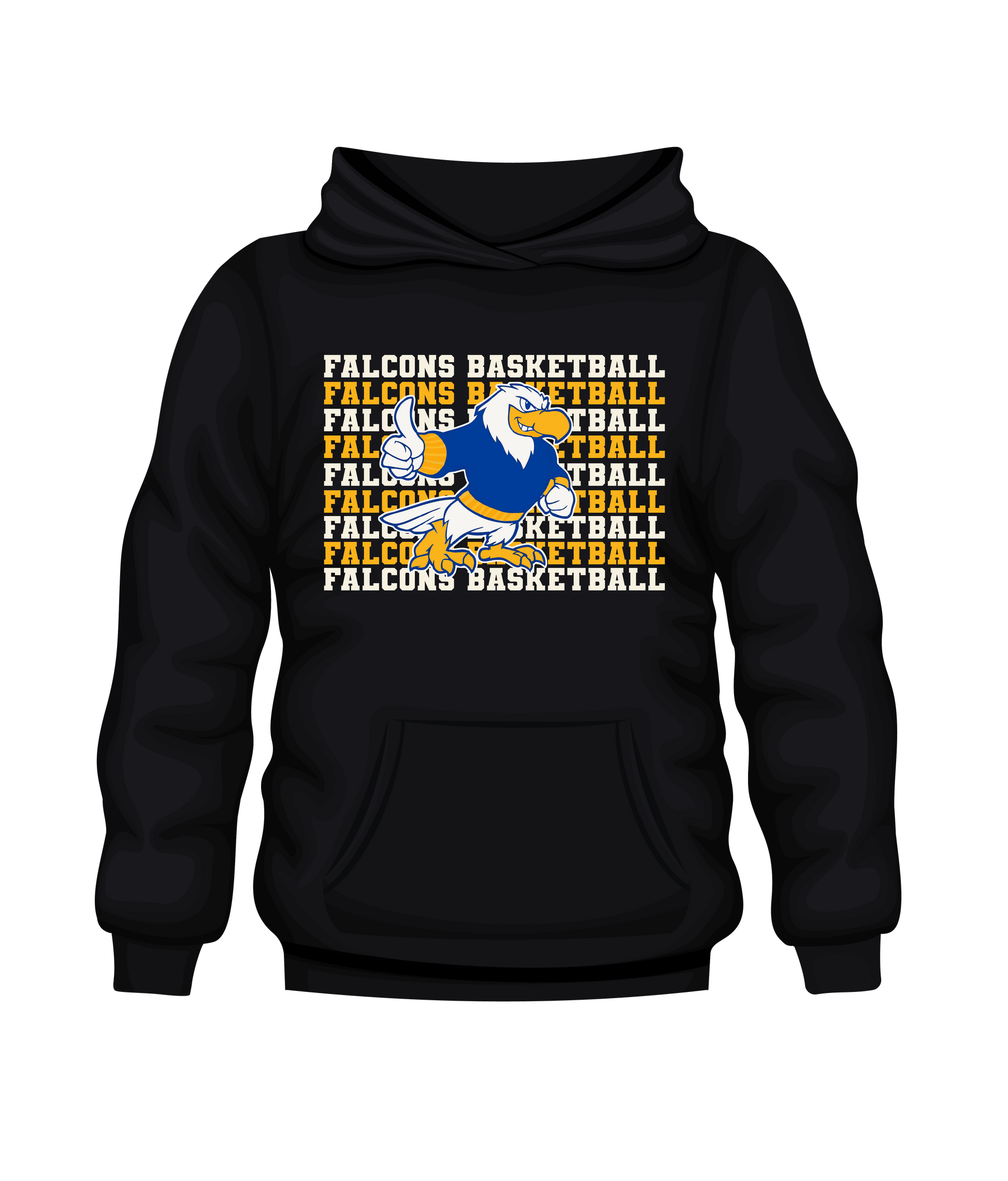 Falcons Basketball Words Hoodie