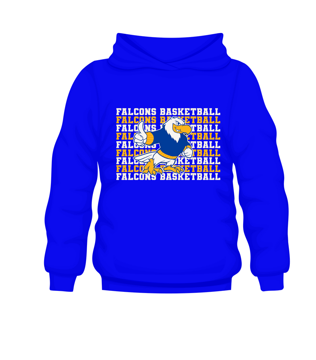 Falcons Basketball Words Hoodie